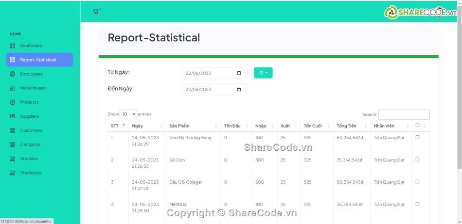 php laravel,quản lý kho hàng,php vs mysql,code Quản Lý Kho